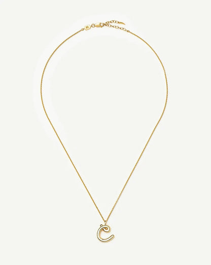 Curly Molten Initial Pendant Necklace - C | 18k Gold Vermeil Necklaces Missoma