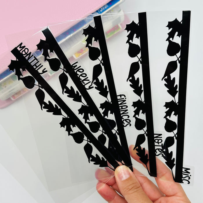 Custom Leaf Border Dividers - SIDE TABS