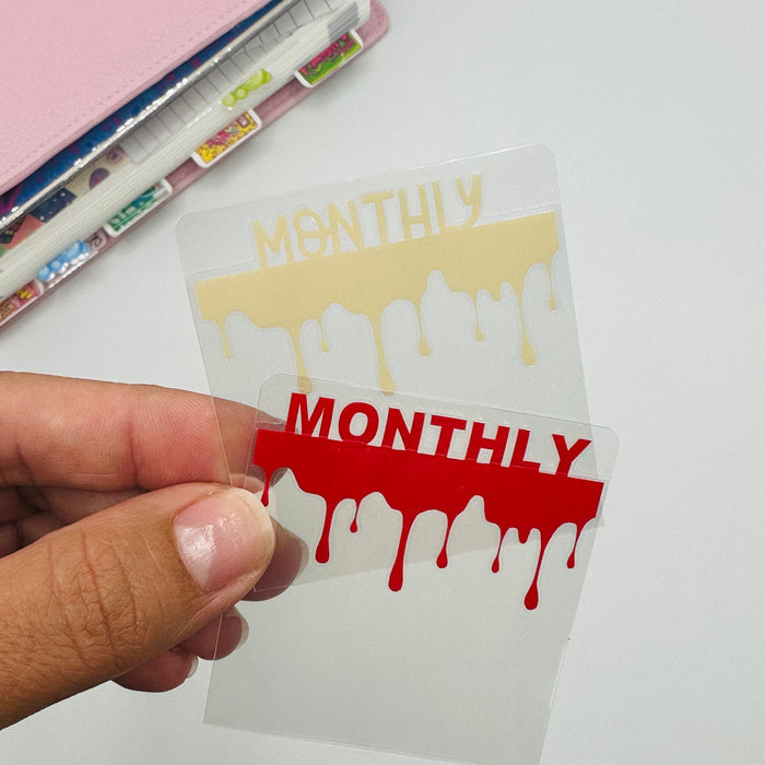 Custom Mini Drip Tab Planner Dividers - TOP TABS