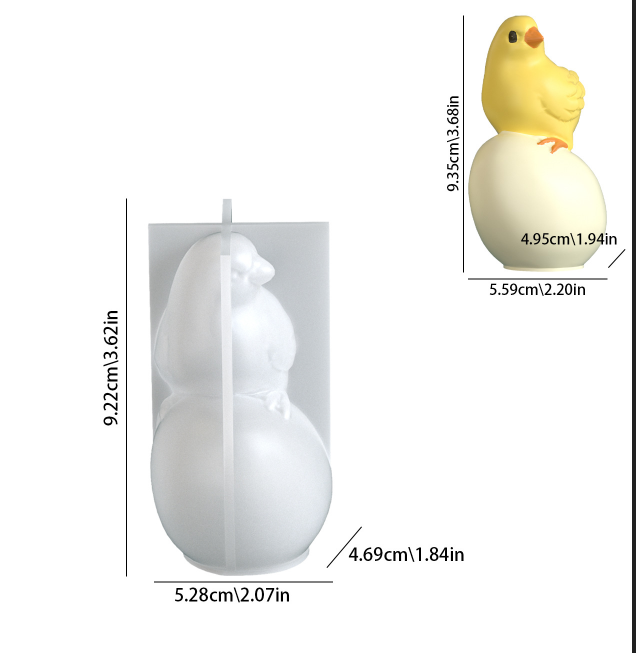 Cute Chick Standing Egg Resin Mold