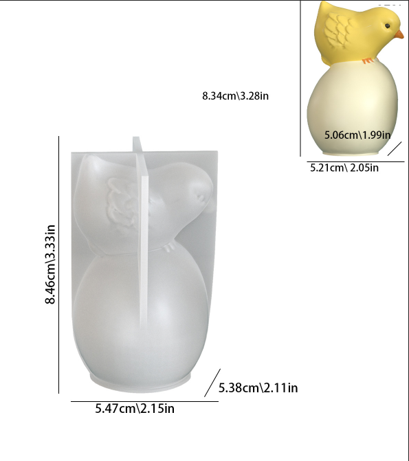 Cute Chick Standing Egg Resin Mold