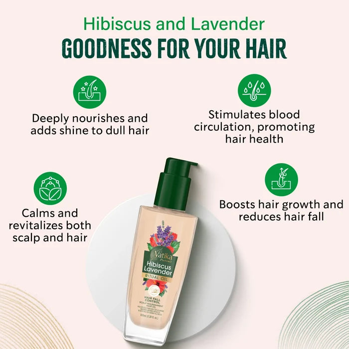 Dabur Vatika Hibiscus Lavender Ritual Oil Hair Fall Control 100ml