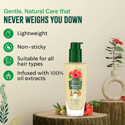Dabur Vatika Hibiscus Olive Ritual Oil Damage Repair 100ml