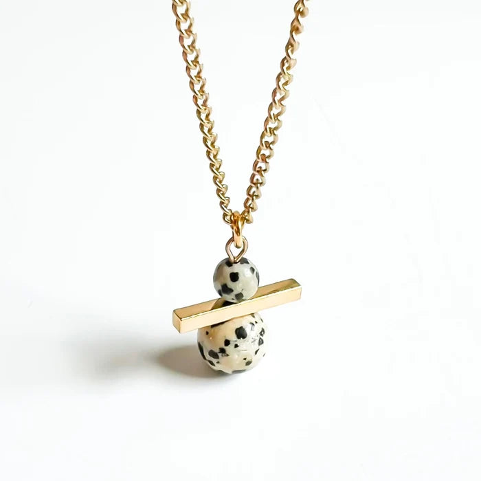 Dalmatian Jasper Linear Necklace
