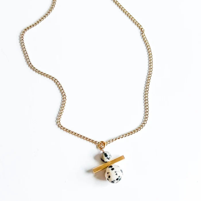 Dalmatian Jasper Linear Necklace