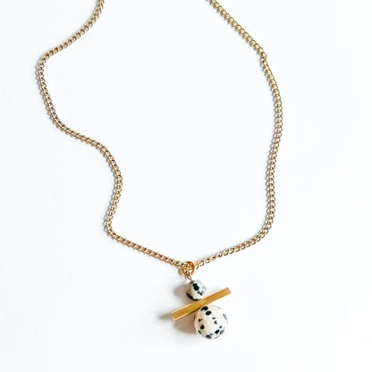 Dalmatian Jasper Linear Necklace