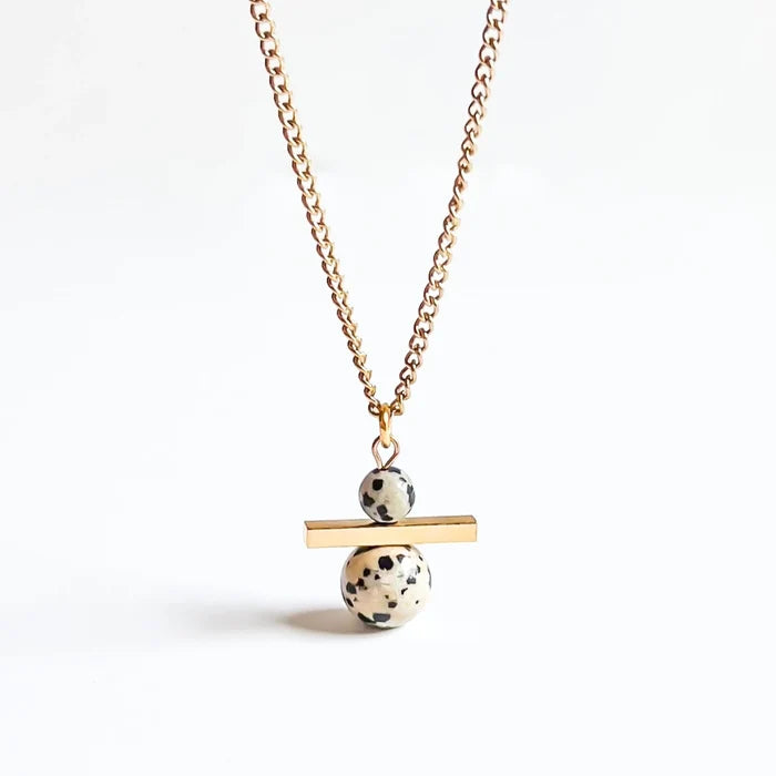 Dalmatian Jasper Linear Necklace
