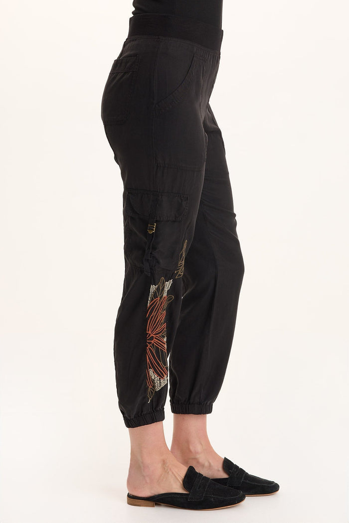 XCVI Darri Embroidered Pull-on Soft Twill Jogger