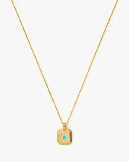 Star Ridge Birthstone Pendant Necklace | 18k Gold Vermeil/Dyed Turquoise Magnesite Necklaces Missoma