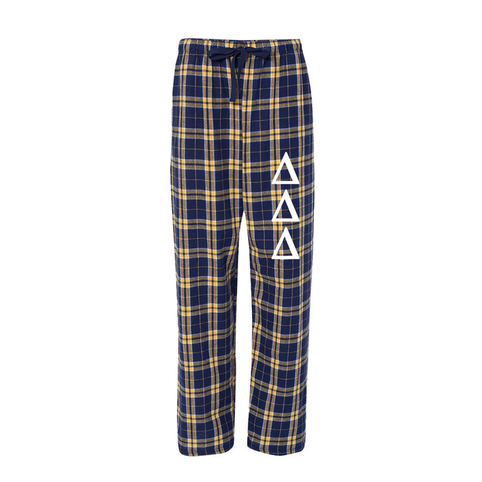 Delta Delta Delta Flannel Pants - Tri Delta Sorority Printed Pj Pants