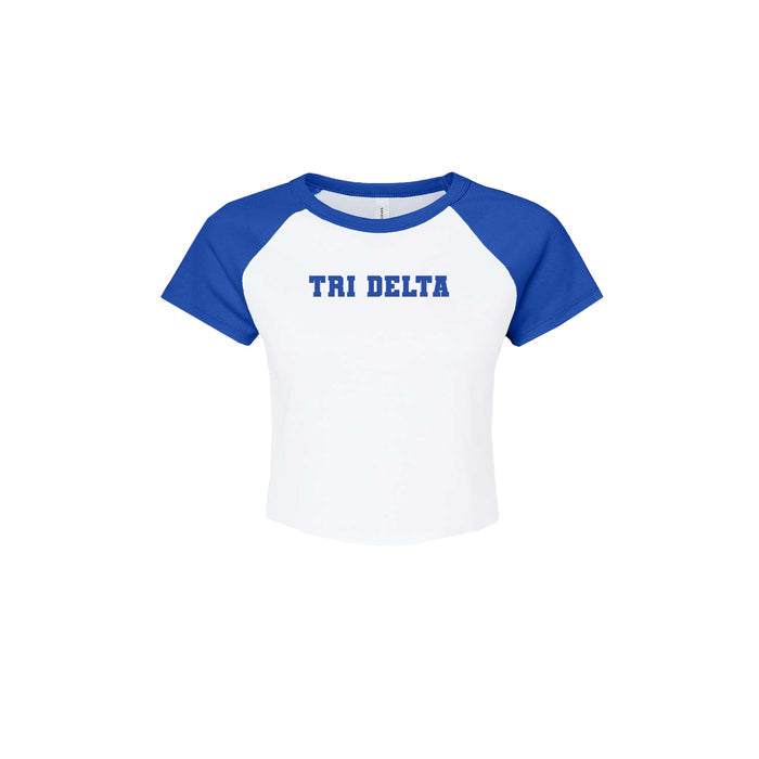 Delta Delta Delta Short Sleeve Crop Raglan