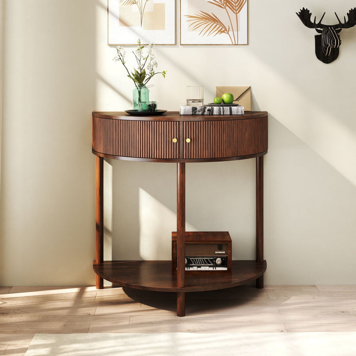 Demi Lune Console Table With 2 Storage Drawers [Online Only]