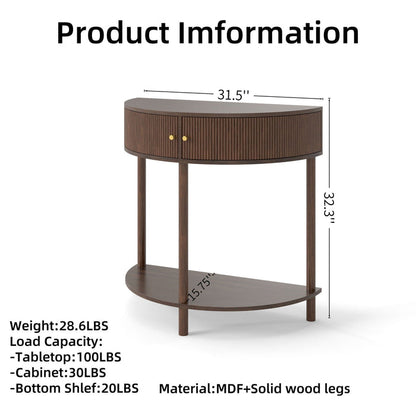 Demi Lune Console Table With 2 Storage Drawers [Online Only]