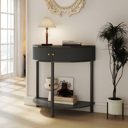 Demi Lune Console Table With 2 Storage Drawers [Online Only]