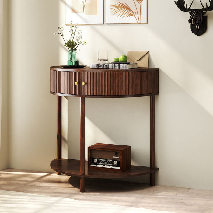 Demi Lune Console Table With 2 Storage Drawers [Online Only]