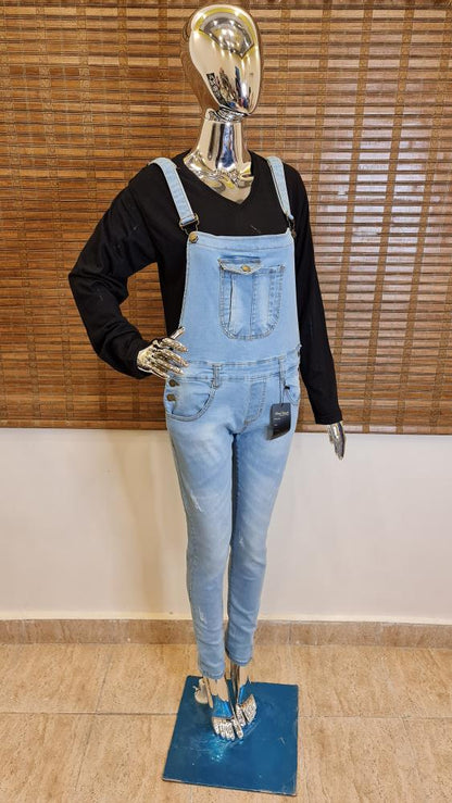 Denim Rompers with adjustable straps - Maha fashions -  Rompers