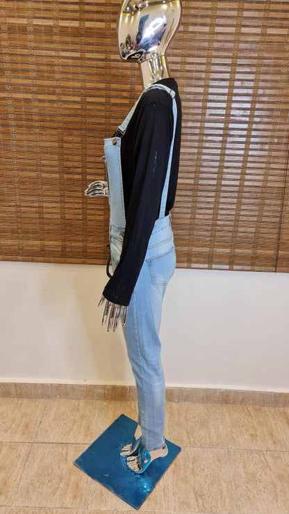 Denim Rompers with adjustable straps - Maha fashions -  Rompers