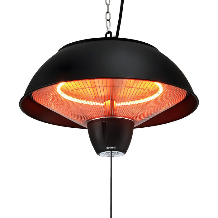 Devanti 1500W Electric Patio Infrared Heater Hanging Heaters Ceiling Mounted Remote - Devanti