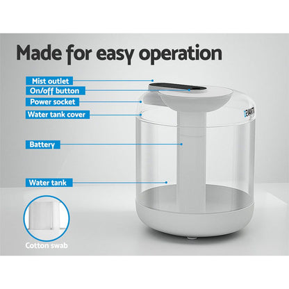 Devanti 1L Air Humidifier Ultrasonic Purifier Aroma Diffuser -Home Living Store - -