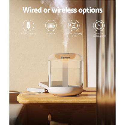 Devanti 1L Air Humidifier Ultrasonic Purifier Aroma Diffuser -Home Living Store - -