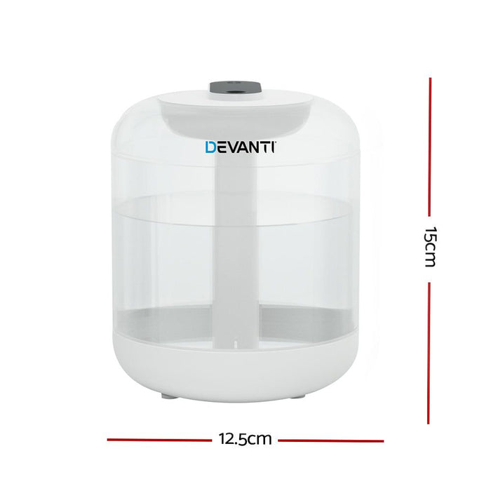 Devanti 1L Air Humidifier Ultrasonic Purifier Aroma Diffuser -Home Living Store - -