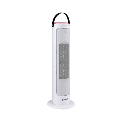 Devanti 2000W Ceramic Tower Heater Space Heaters Oscillating Indoor White - Devanti