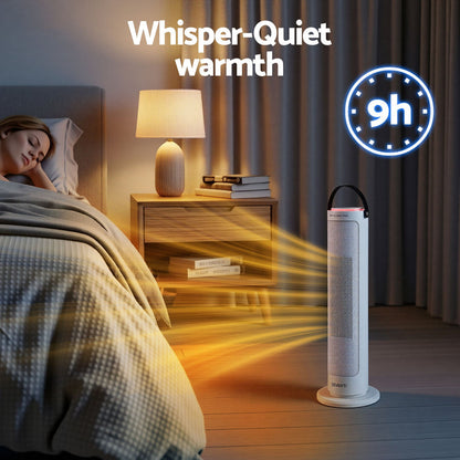 Devanti 2000W Ceramic Tower Heater Space Heaters Oscillating Indoor White - Devanti