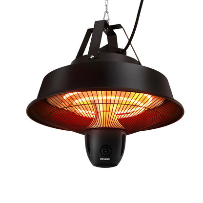 Devanti 2000W Electric Patio Heater Ceiling Mounted Hanging Heaters Remote - Devanti