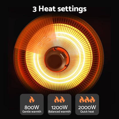 Devanti 2000W Electric Patio Heater Ceiling Mounted Hanging Heaters Remote - Devanti