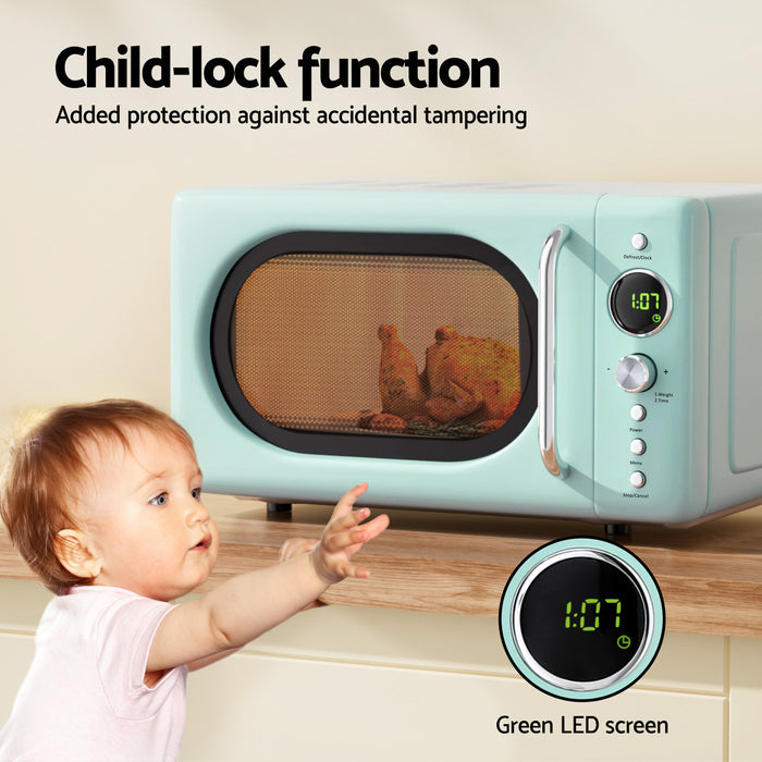Devanti 20L Microwave Oven 700W Green - Devanti