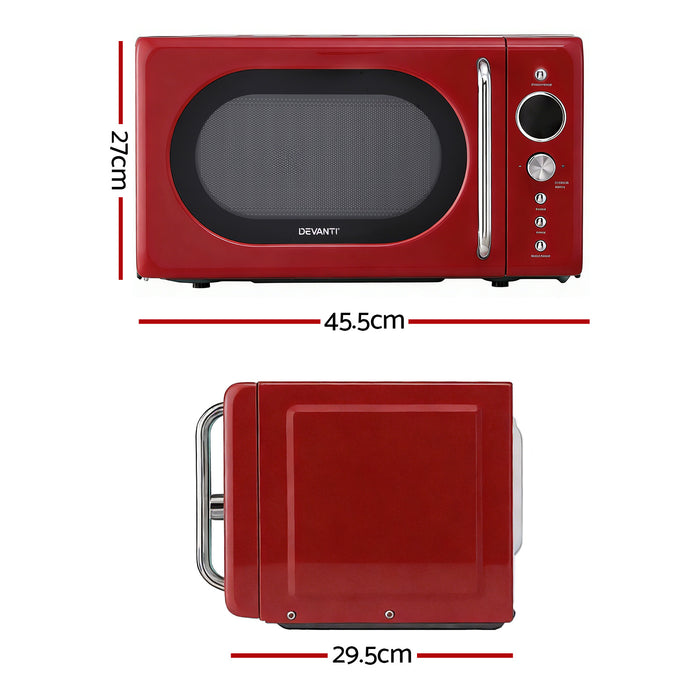 Devanti 20L Microwave Oven 700W Red - Devanti