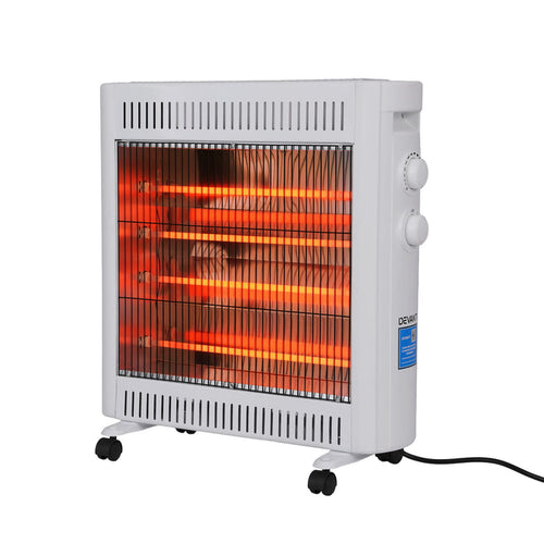 Devanti 2200W Infrared Radiant Heater Portable Electric Space Heating White - Devanti