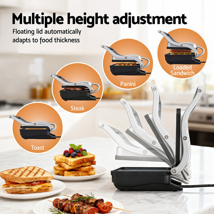 Devanti 3 in 1 Sandwich Maker Steak Press Grill 1000W - Devanti