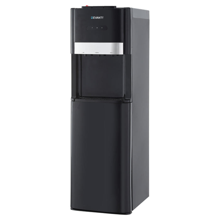 Devanti 3 Taps Water Cooler Dispenser Bottom Loading Dispenser Chiller Filter Purifier Black - Devanti