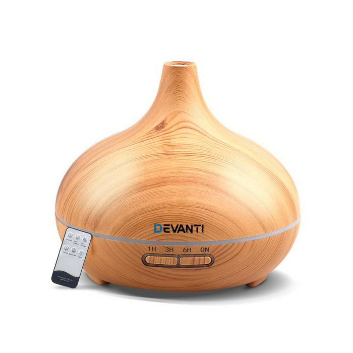 Devanti 300ml 4 in 1 Aroma Diffuser - Light Wood -Home Living Store - -