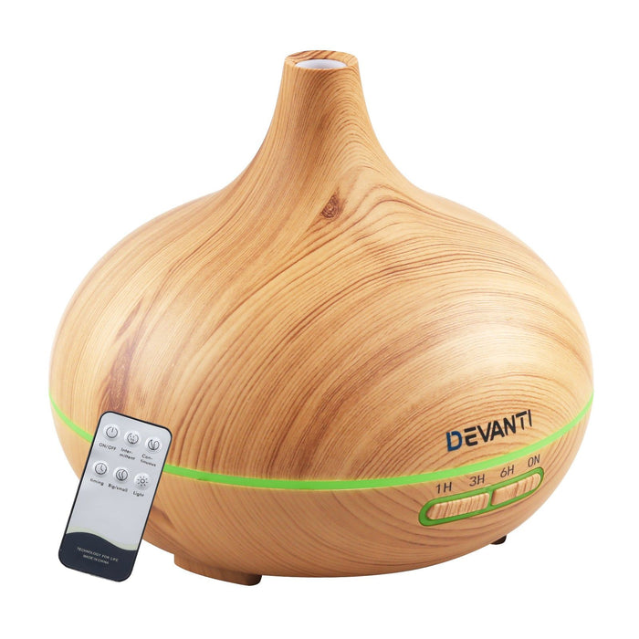 Devanti 300ml 4 in 1 Aroma Diffuser - Light Wood -Home Living Store - -