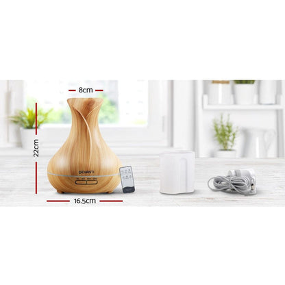Devanti 400ml 4 in 1 Aroma Diffuser remote control - Light Wood -Home Living Store - -
