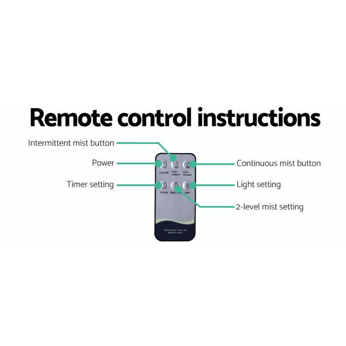 Devanti 400ml 4 in 1 Aroma Diffuser with remote control- Dark Wood -Home Living Store - -