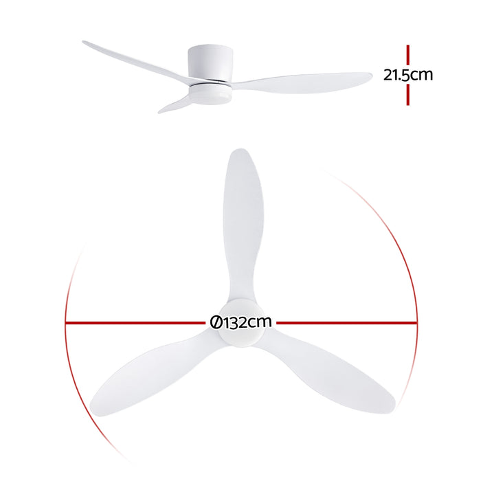 Devanti 52'' Ceiling Fan 3 Blades DC Motor w/Light w/Remote White - Devanti