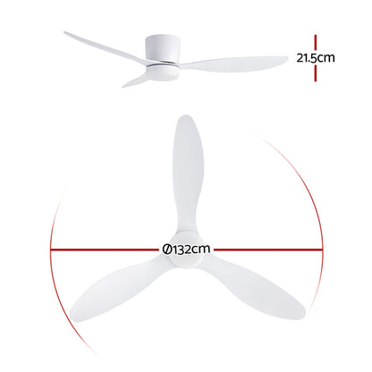 Devanti 52'' Ceiling Fan 3 Blades DC Motor w/Light w/Remote White - Devanti