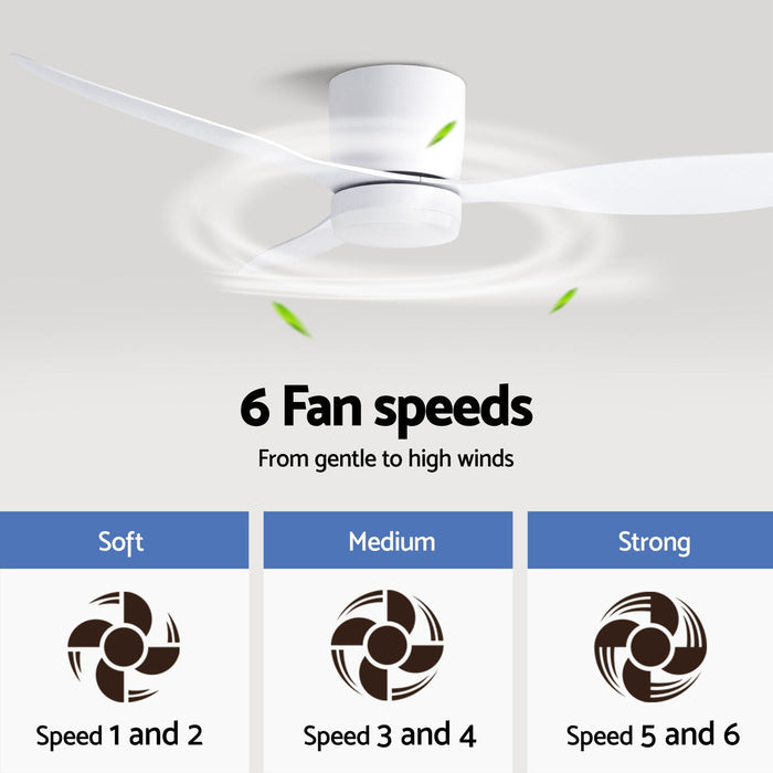 Devanti 52'' Ceiling Fan 3 Blades DC Motor w/Light w/Remote White - Devanti