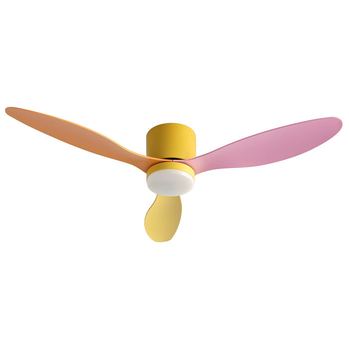 Devanti 52'' Ceiling Fan 3 Blades DC Motor w/Light w/Remote Yellow Pink Orange - Devanti