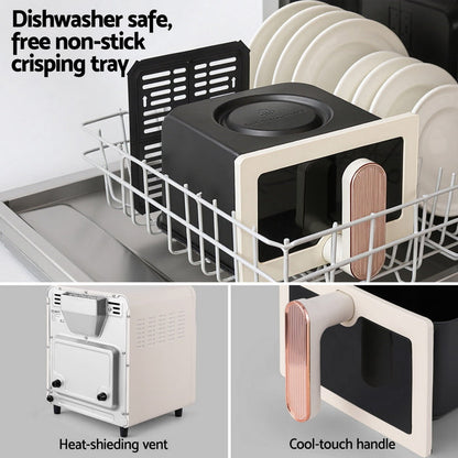 Devanti 6L Air Fryer Knob Control 1700W Cream - Devanti