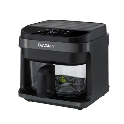 Devanti Air Fryer 5.5L Touch Control Electric Cooker 1200W Black - Devanti