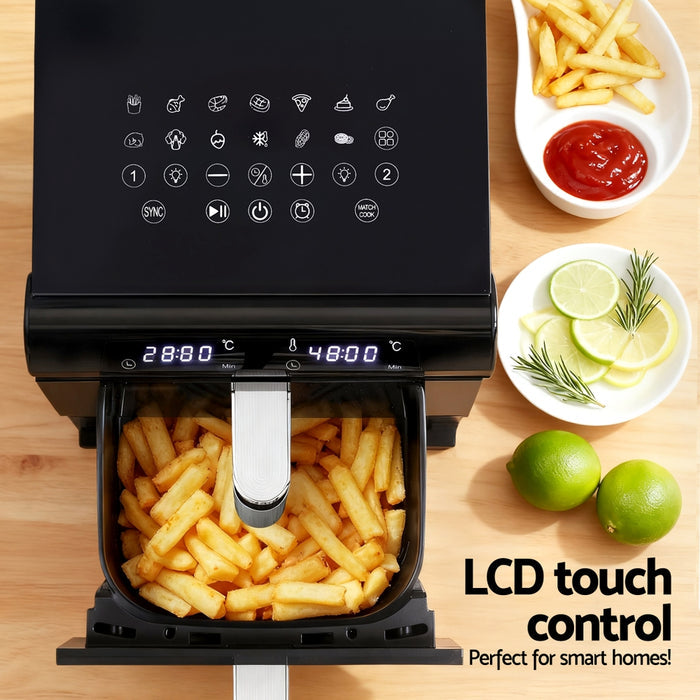 Devanti Air Fryer Oven 11L Dual Zone Fryers White - Devanti
