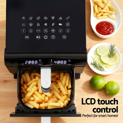 Devanti Air Fryer Oven 11L Dual Zone Fryers White - Devanti