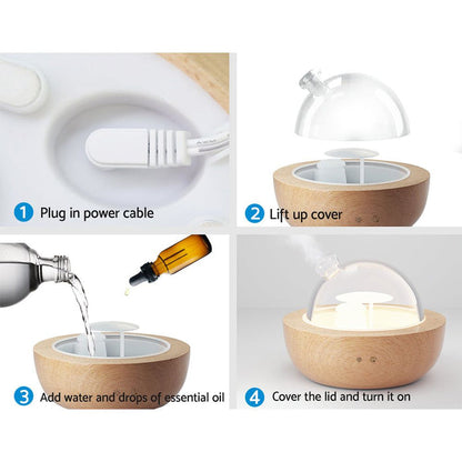 Devanti Aroma Diffuser Aromatherapy Humidifier Purifier Essential Oil LED Glass -Home Living Store - -