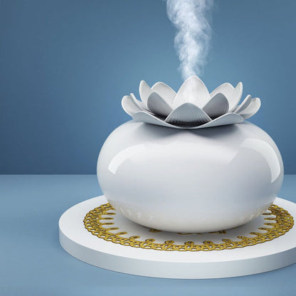 Devanti Aromatherapy Diffuser Aroma Ceramic Essential Oils Air Humidifier Lotus -Home Living Store - -