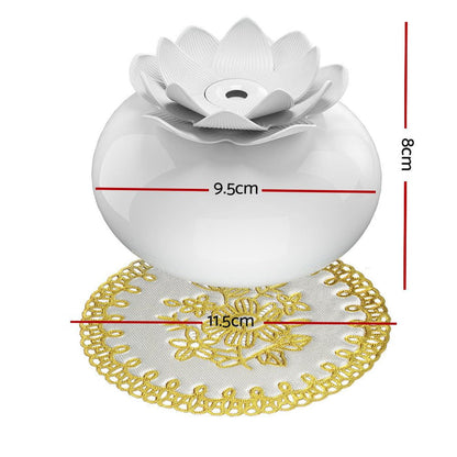 Devanti Aromatherapy Diffuser Aroma Ceramic Essential Oils Air Humidifier Lotus -Home Living Store - -