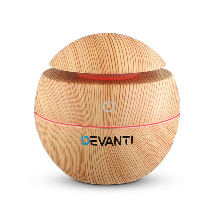Devanti Aromatherapy Diffuser Aroma Essential Oils Air Humidifier LED Light 130ml -Home Living Store - -
